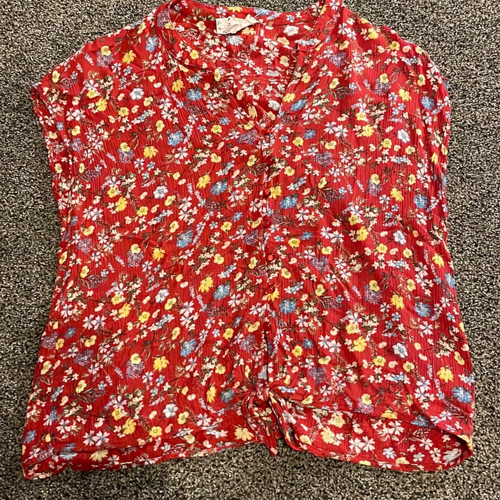 Pink Rose Floral Top, Medium